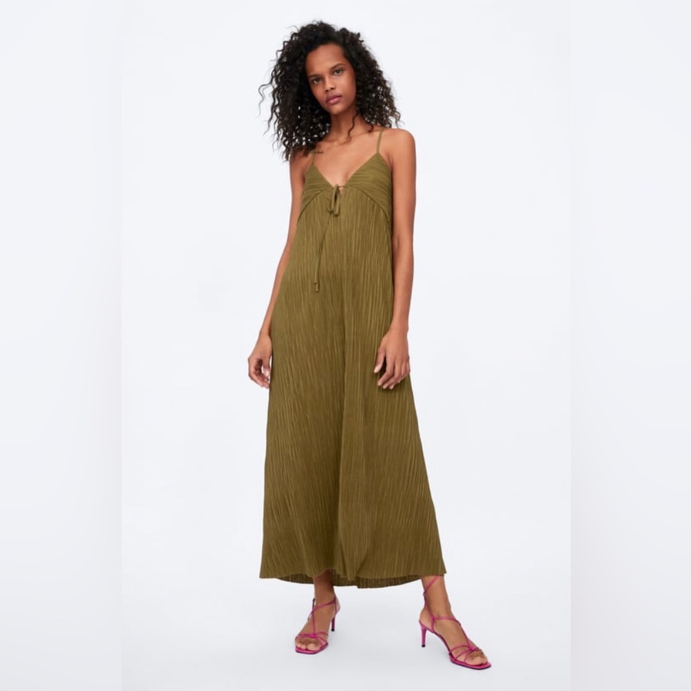 ZARA Pleated Midi Dress